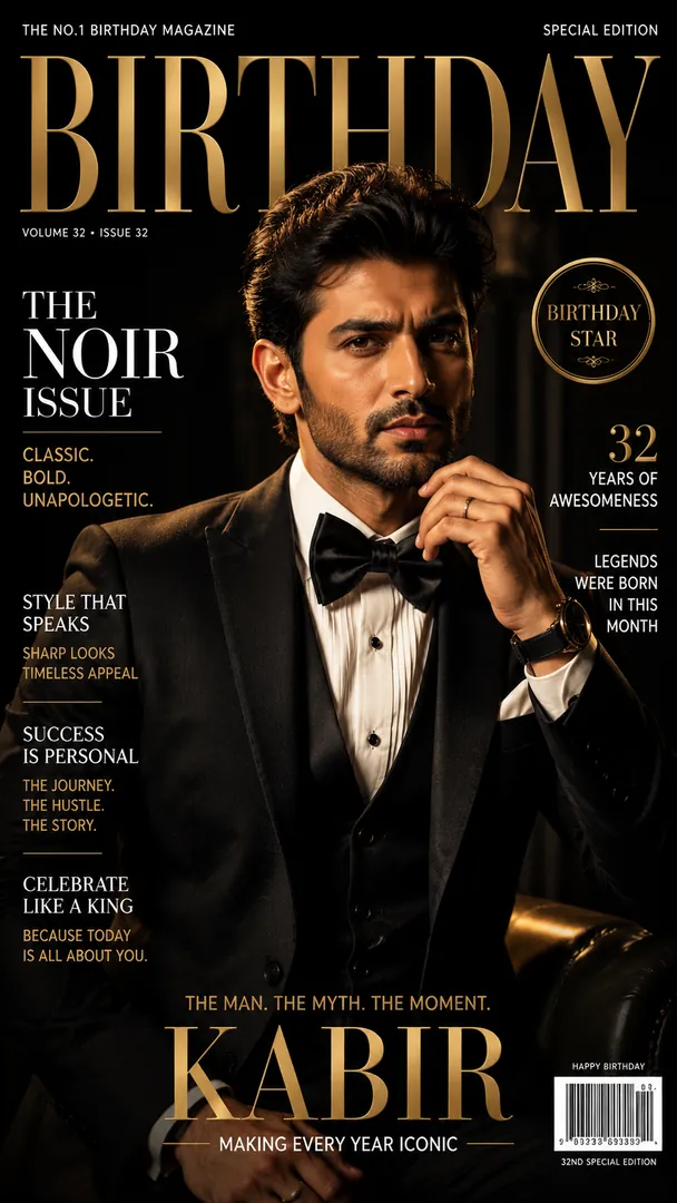 Birthday Cover Story AI photo example 2