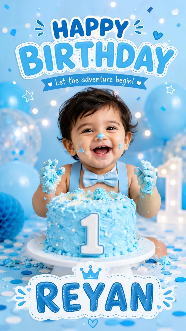 Cake Smash Confetti AI photo example 2