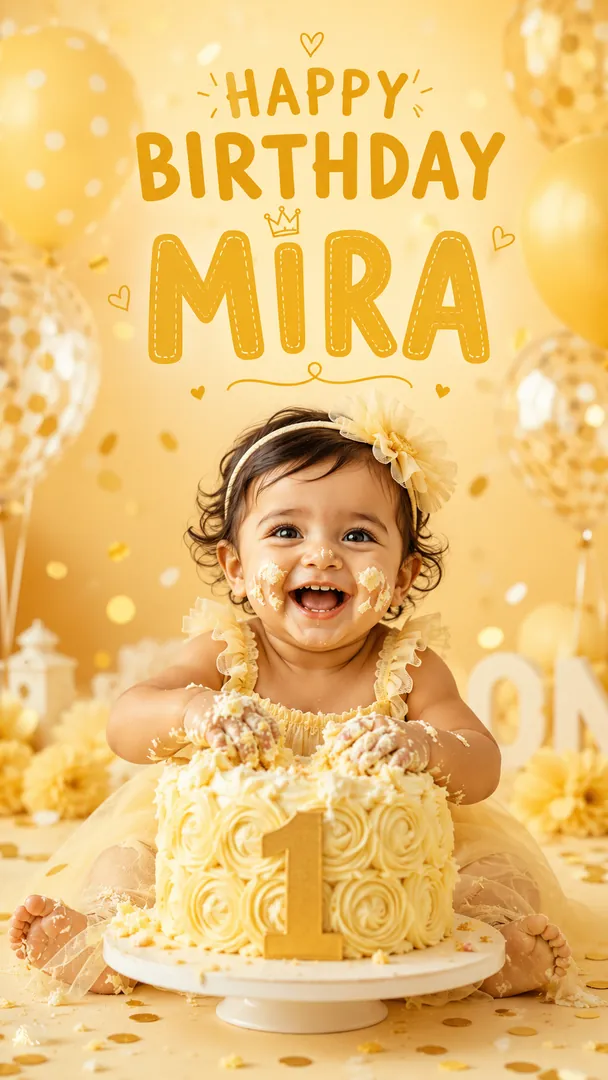 Cake Smash Confetti — AI photo example