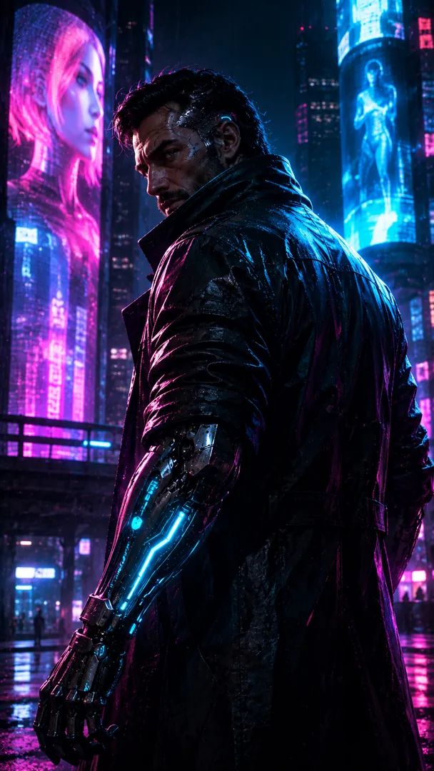 Cyberpunk Neon AI photo example 2