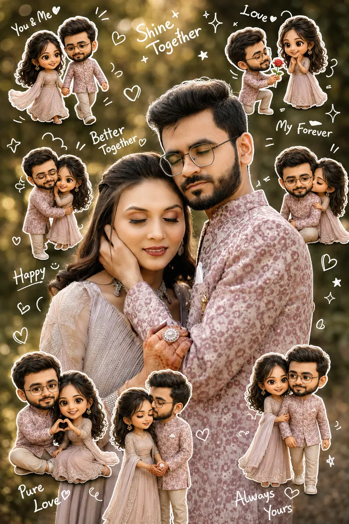 Couple Chibi Collage — AI photo example