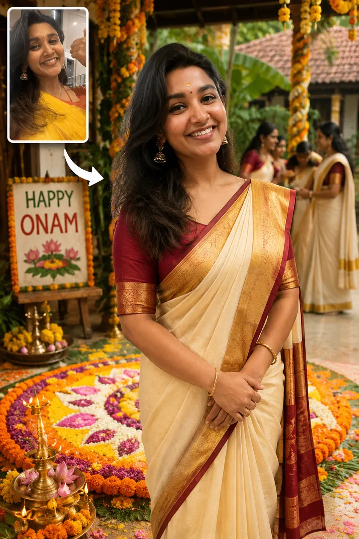 Grand Pookalam Celebration AI photo example 2