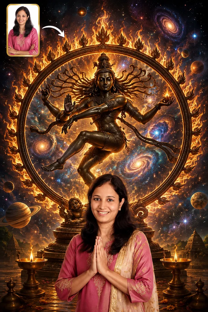 Cosmic Nataraja AI photo example 2