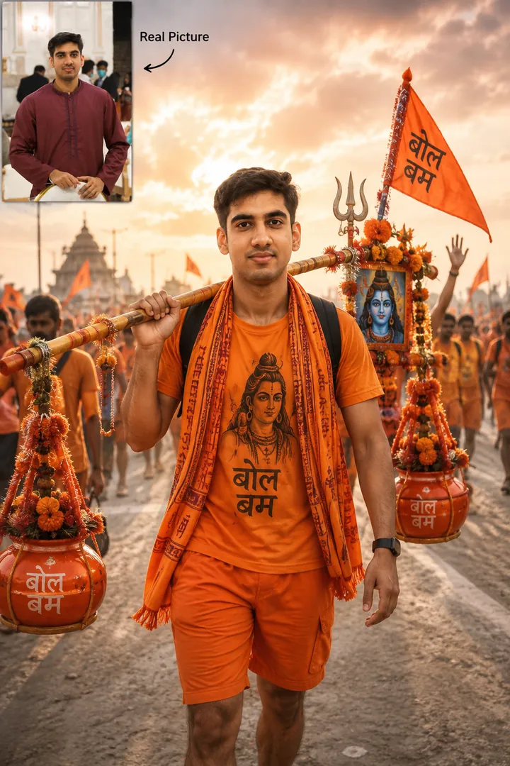 Kanwar Yatra AI photo example 2