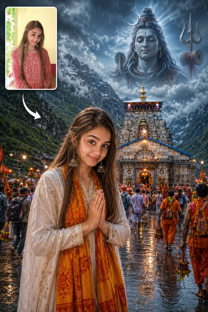 Kedarnath Blessing AI photo example 2