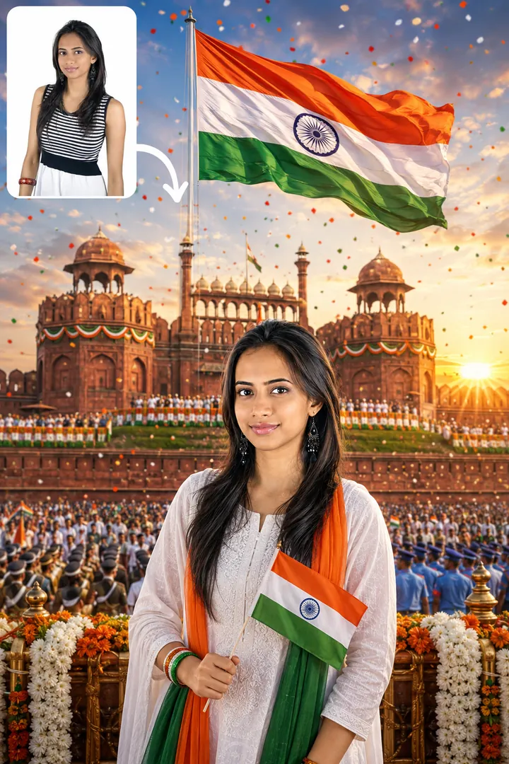 Red Fort Flag Ceremony AI photo example 2