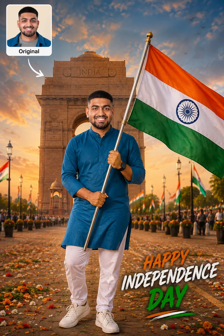 Tiranga Pride Portrait AI photo example 2