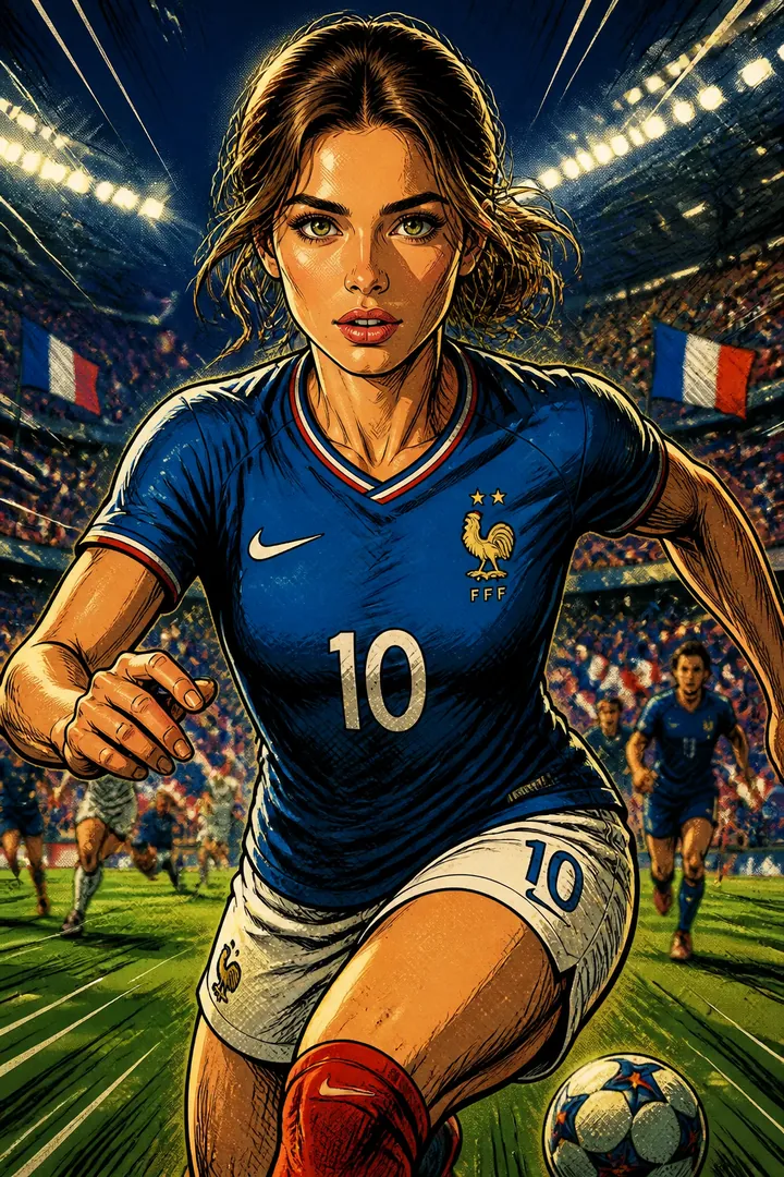 Comic-Verse Striker — AI photo example