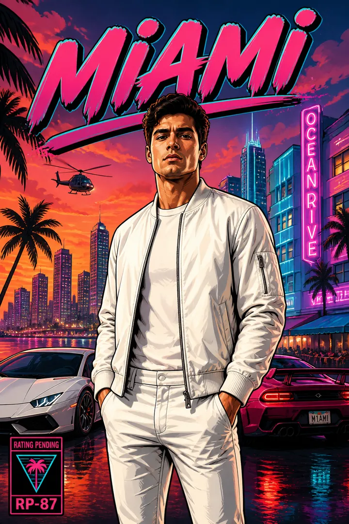 Open-World Crime Saga — AI photo example