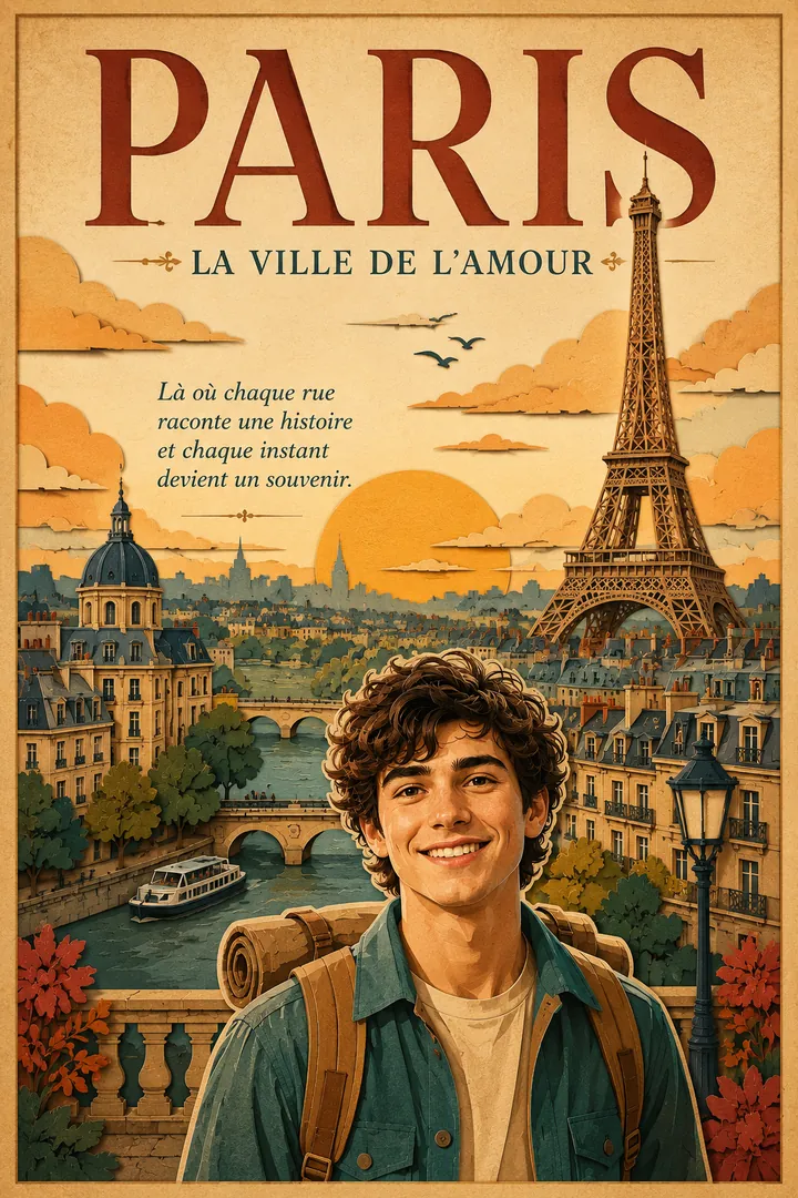 Vintage City Poster AI photo example 2